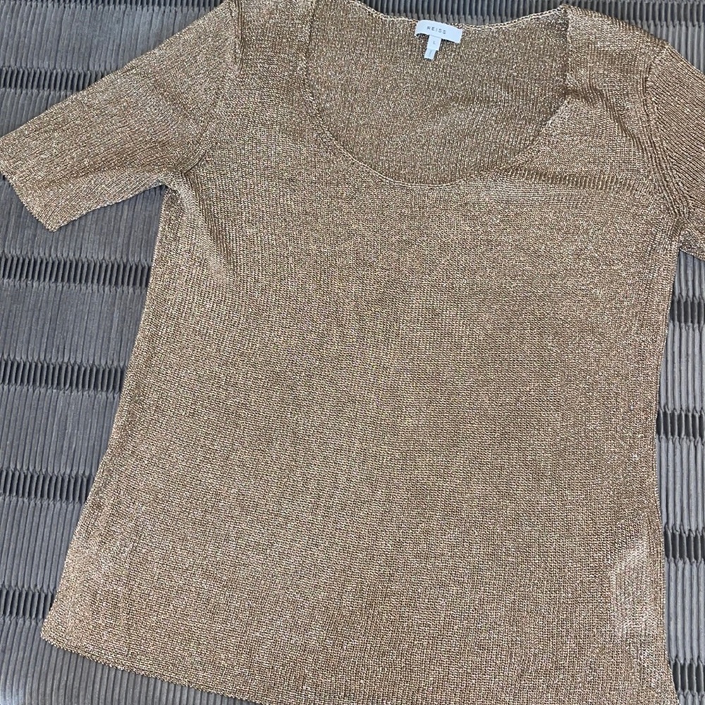 Reiss gold metallic top